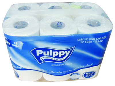 Pulpy Bathroom Tissue 12 Rolls