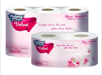 Pulppy Velvet Bathroom Tissue (Flora Aroma)