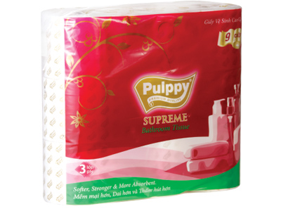 Pulppy Supreme Bathroom Tissue 9 Rolls