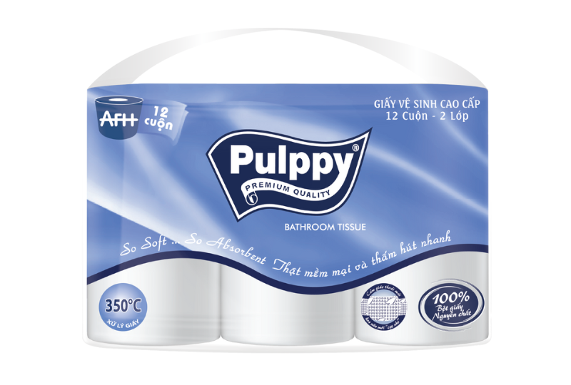 Pulpy Bathroom Tissue 12 Rolls