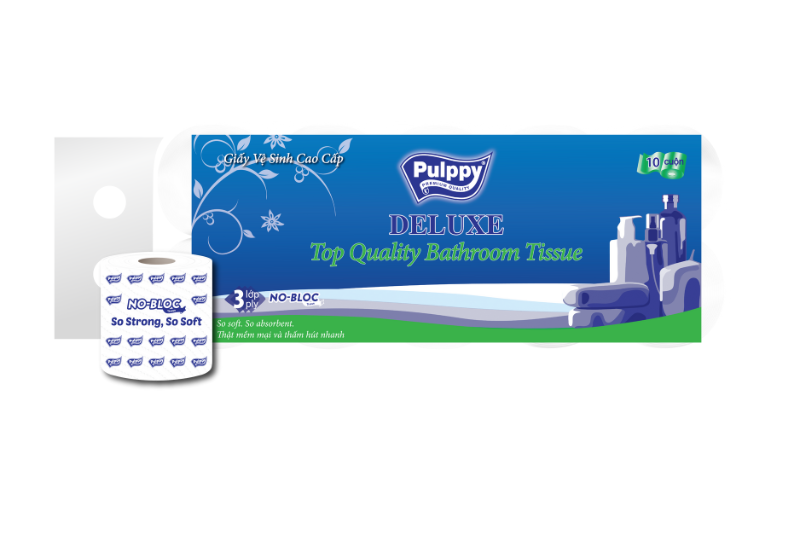 Pulppy Deluxe Bathroom Tissue 3 Ply