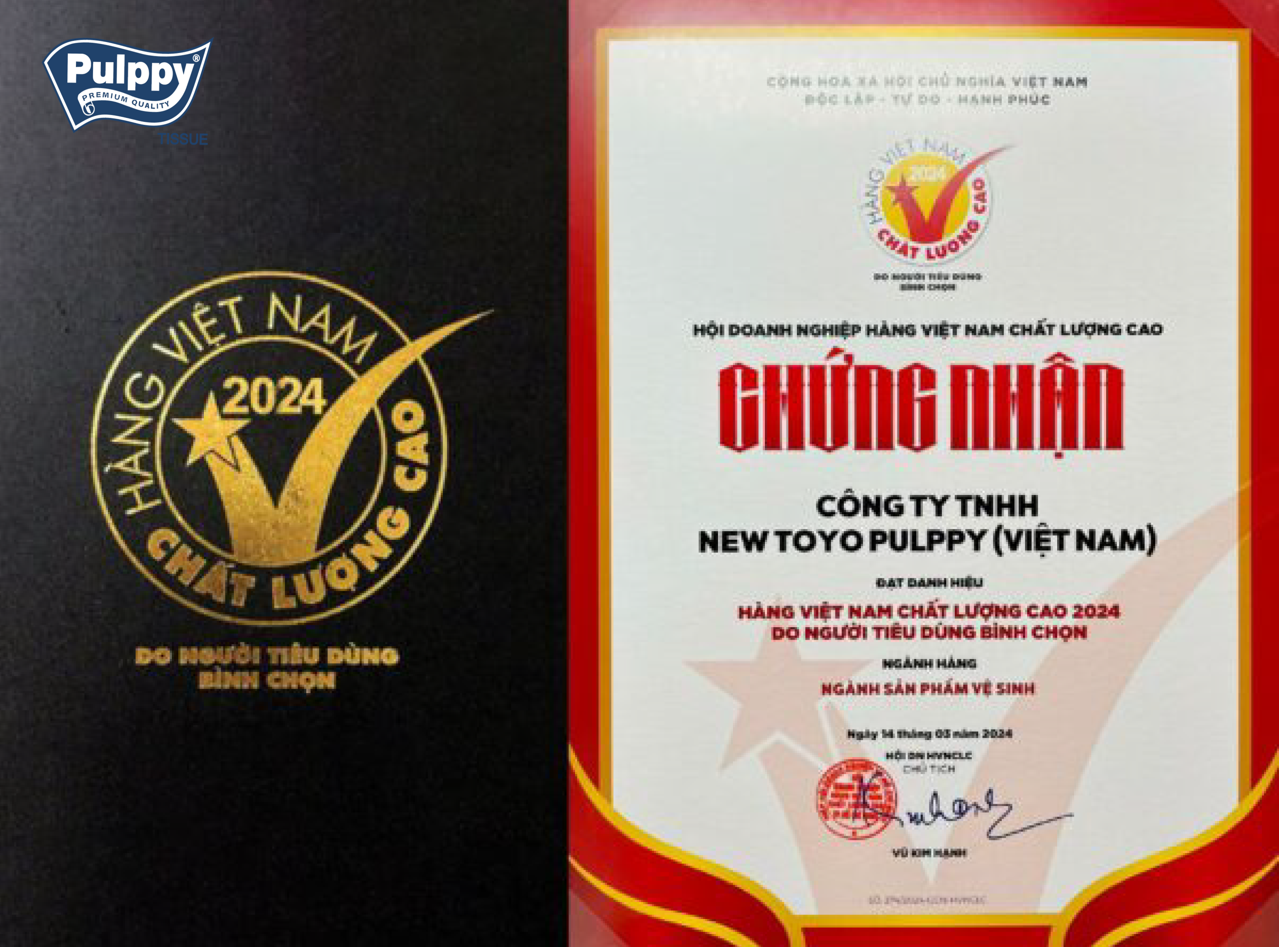 PULPPY VINH DỰ NHẬN “HÀNG VIỆT NAM CHẤT LƯỢNG CAO” 2024